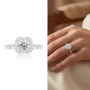 【AURORA 歐羅拉】GIA 50分 D VS2 3VG 八心八箭 天然真鑽 鉑金Pt950 鑽戒 女戒 甜美(PT950)