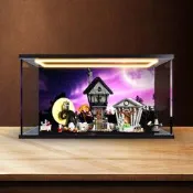 適用樂高21351蒂姆波頓的聖誕夜驚魂模型燈光防塵罩亞克力展示盒