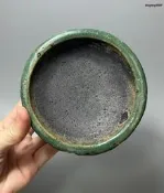 民國時期綠釉石灣窯筆洗1個，品相如圖有磕，一經售，概不退換