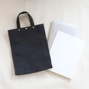 縱長帕拉芬帆布手提袋