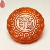 協貿國際日用品生活1館 月餅擺件把件中秋禮品天然瑪瑙玉髓花好月圓冰彩月餅高檔禮盒