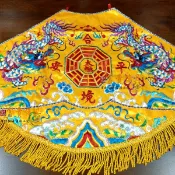 【富貴佛具】童乩龍虎裙(肚兜+裙 黃色款) / 八卦 肚兜 / 乩身肚兜 肚圍 / 雙龍八卦 / 乩童 降駕 / 神明衣