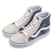【VANS】SK8-Hi 平底 撞色圖騰 帆布鞋 米色 男 經典8孔綁帶 高筒 休閒鞋 滑板鞋 VN0003CAI9U