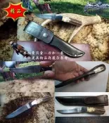 只能看影片【刀客天下】手工收藏刀 美國製熊與子8吋大馬士革鹿角柄獵刀