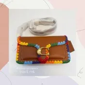 【SS】COACH專櫃款 TABBY 彩虹WOC 鉤針編織單肩手袋