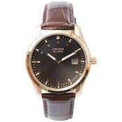 【CITIZEN 星辰】手錶 Eco-Drive 時尚雅爵光動能男錶-皮革/玫瑰金殼/AU1043-00E(保固二年)