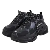 【康是美官方網購】BALENCIAGA 巴黎世家 524039 Triple S Allover Logo 印花老爹鞋運動鞋.黑