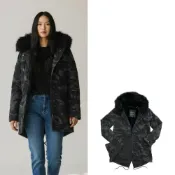 (店+)【Superdry】特有款 女版 極度乾燥 長版 防風衣 Superdry夾克 刷毛 迷彩 外套 風衣 帽毛可拆 @5141