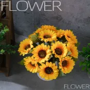 🌻單支小向日葵🌻 仿真向日葵 太陽花 人造花 畢業花束 仿真植物 辦公桌裝飾花 假花 拍照 攝影道具 假花 絹花塑料花