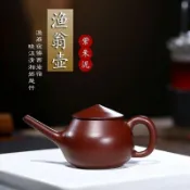 【原礦紫朱泥全手工】宜興紫砂壺 漁翁壺 斗笠壺 泡茶壺 茶具 小品 家用 功夫茶 陶瓷壺