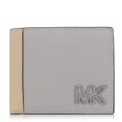 Michael Kors 荔枝紋皮革 / 零錢袋 / 雙摺 短夾(灰色)