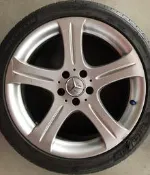 5孔112 18吋賓士BENZ W219 CLS 320原廠前後配鋁圈 槍灰色【益和輪胎】