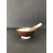 有發票/東昇瓷器餐具=日本進口4號磨缽(可磨山藥.芝麻.擂茶.磨粉磨泥)---附木棒