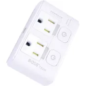 BOSS 按壓式2開2插3P高溫斷電分接插座1PC個【萬家福】