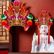 神明帽 鳳帽 鳳冠 神明之冠 媽祖 註生娘娘 王母娘娘 必備神明裝飾品 神帽 神冠 廟會用品 宗教法器 祭祀用品 神明衣