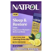 【iHerb】Natrol, 睡眠與修復，鎮靜飲品混合，無褪黑素，檸檬洋甘菊，10 支，每支 0.09 盎司（2.6 克）