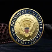 🔥現貨🔥美國聯邦政府 白宮 彩色立體浮雕 紀念幣 USA 美國 美國總統 老鷹 MJ032