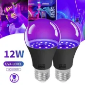 12W E27 UV 紫色黑色燈泡在派對燈中發光黑色燈條氣氛裝飾燈泡萬聖節燈泡