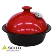 【桃源戶外登山露營旅遊】【日本 SOTO】陶瓷煙燻烤爐『紅』K111056 戶外.露營.廚具.炊具.料理工具.焚火台.營火台.烤肉架.中秋節.烤肉.BBQ烤爐