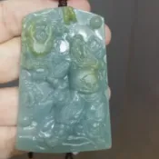 玉貴人…天然大關聖帝君 關公牌翡翠玉墜 大玉牌，送證書，特價