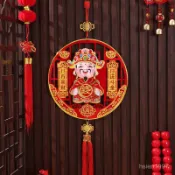 🔥臺灣出貨🔥電動新年點頭轉錢財神掛件賺錢財神爺掛飾客廳大門裝飾品節慶用品 3U4Z