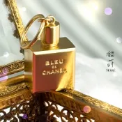 全新稀有－CHANEL香奈兒 BLEU de CHANEL 香水瓶造型金色吊飾／Chanel項鍊吊墜掛件－馧莳Serré