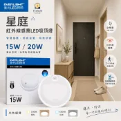 EVERLIGHT 億光 星庭 感應燈 LED 15W 20W PIR 紅外線 感應吸頂燈 感應式 吸頂燈 感應