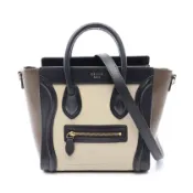 【DOKODEMO】【二手】 CELINE Luggage Nano Shopper 兩用手提包，灰褐色/黑色/卡其色皮革，女士，二手 B