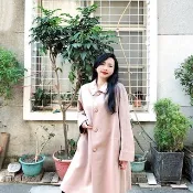 特殊色溫柔灰藕粉光澤明線A字傘狀 古著薄磅安格拉羊絨長大衣外套