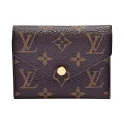 【Louis Vuitton 路易威登】M41938 Victorine系列經典Monogram原花三折暗釦短夾(紫紅)