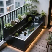 網紅流水不銹鋼陽台魚缸花箱金屬定制循環水景觀庭院魚池過濾湧泉