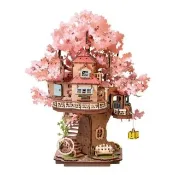 【Robotime】南波玩《櫻夢樹屋》造物集創意拼裝模型 DIY木質立體拼圖 Rolife若來 TGS04