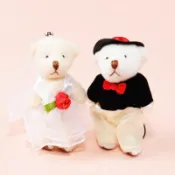 迷你婚紗小熊、晚禮服小熊 婚禮小物 附手機繩 小熊家族  泰迪熊專賣店