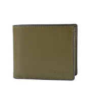【HOTAI購】【COACH】男款 小牛皮壓印LOGO短夾-綠色/附證件夾