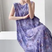【K.W.】韓國空運輕棉麻晶亮美人高品質免穿搭洋裝(小香風/輕量涼感/洋裝/休閒/日系/通勤/渡假)