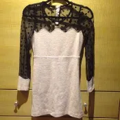 法式浪漫polka dots 蕾絲拼接洋裝 Alhambra
