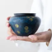 大漆老鐵茶洗小號家用茶渣缸廢水缸高檔復古建水茶盂功夫茶具配件