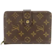 【DOKODEMO】LOUIS VUITTONPorte Papier 拉鍊雙折皮夾 M61207 Monogram 帆布 2002 棕色 SP0012 按扣 女士 [二手]