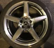💥㊣㊣㊣賓士 R172 SLK55 18吋 AMG 鋁圈一套新車拆下含馬牌輪胎