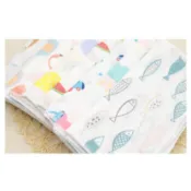 31*31CM【卡通紗布方巾】口水巾 隨機出貨高密度嬰幼兒寶寶擦臉手帕洗澡洗臉巾毛巾A