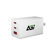 【AGI】AP138 67W GaN 氮化鎵三孔USB-C 快充充電器 2C1A(支援筆電/平板/手機同步充電)