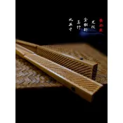創新7-9.5寸水磨玉竹折扇龍鱗紋翻輪文玩扇子中國風定制古風空白扇面嚴選