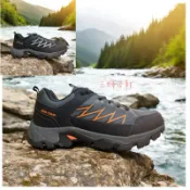 三輝皮鞋SINA COVA靜態防水低筒登山鞋 老船長防潑水超抓力越野鞋紅螞蟻網眼寬楦健走鞋/耐磨/透氣/彈力防滑台灣跑鞋