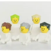 〈樂高人偶小舖〉正版LEGO 頭髮 男生6 淺灰 黑 紅棕 沙色 青綠 深綠 短髮 小丑 油頭 西裝頭 6197058