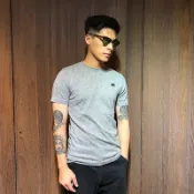 美國百分百【全新真品】Roots 加拿大 海貍 經典 短袖 T-shirt T恤 短T logo 男女 麻灰色 AX98