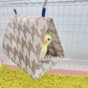 鳥類休息三角窩 適用鼠兔鳥 寵物裝飾 防水透氣 寵物帳篷造型窩 通風鳥窩 小鳥 倉鼠窩 鸚鵡站台 吊窩 吊床🧡茉莉嚴選