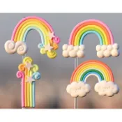 🌸彩虹 雲朵 星星 彩紅 rainbow 軟陶 糖果色 軟陶 飾品 微景觀 生態瓶 擺件 世外微觀