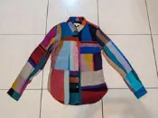 葡萄牙製 Paul Smith PS 撞色 不規則 幾何 色塊 抽象藝術 古著 長袖 襯衫