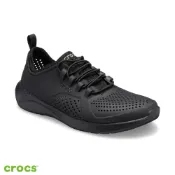 Crocs卡駱馳 (童鞋) 兒童LiteRide徒步繫帶鞋-黑色-206011-060_洞洞鞋