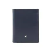 【MONTBLANC 萬寶龍】Meisterstuck 大班系列牛皮對開6卡迷你短夾(墨藍色)